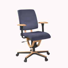 Moizi 21 Bürostuhl mit Federmechanik, Bezug Microfaser blau